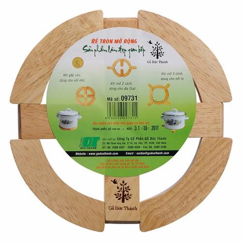 [HCM]Rế gỗ lót nồi tròn mở rộng Gỗ Đức Thành 09731