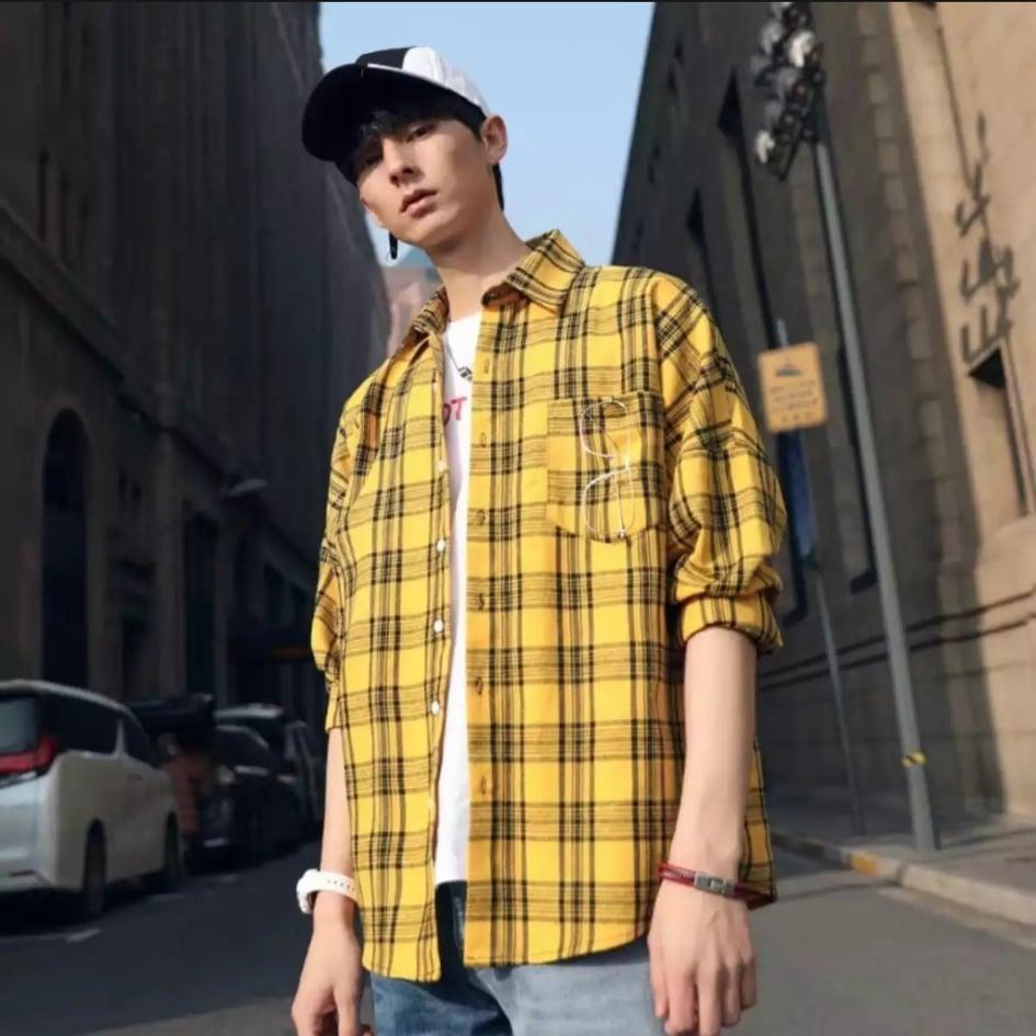 Áo sơ mi Caro Unisex không nón 2 màu (vàng,đỏ) siêu phẩm thời trang