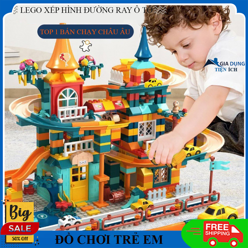 Đồ chơi trẻ em xếp hình lắp ráp đường ray ô tô gồm 512 chi tiết lớn và nhỏ giúp bé phát triển tư duy sáng tạo 1 cách toàn diện sau giờ học căng thẳng.
