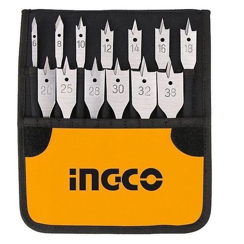 Bộ 13 mũi khoan gỗ đầu dẹp 6-38mm ingco akd41301