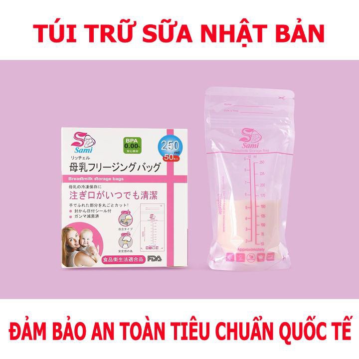 Hộp 50 túi trữ sữa Sami công nghệ Nhật Bản 250ml