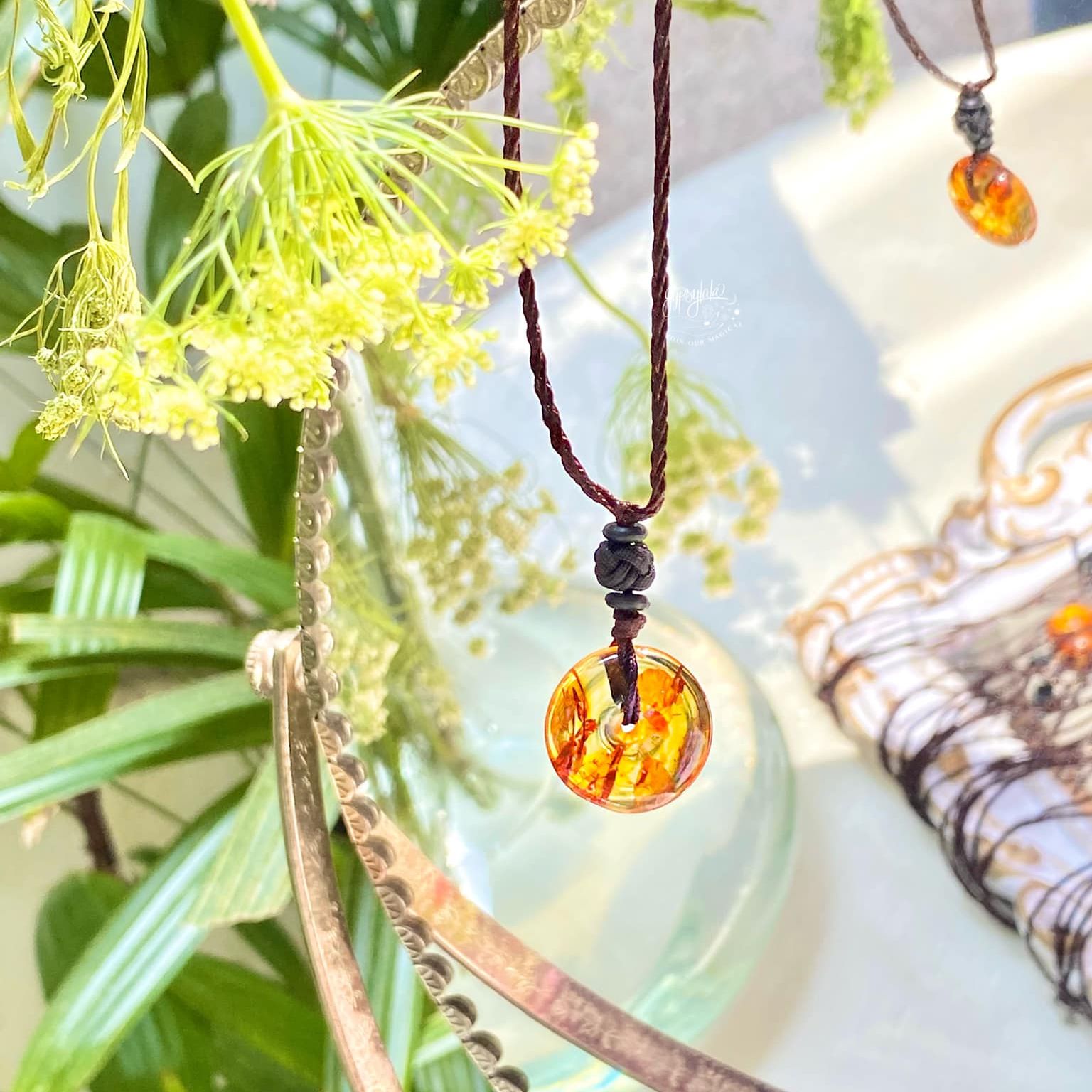 Dây chuyền đồng điếu Hổ phách SP002722 Gypsy.lala