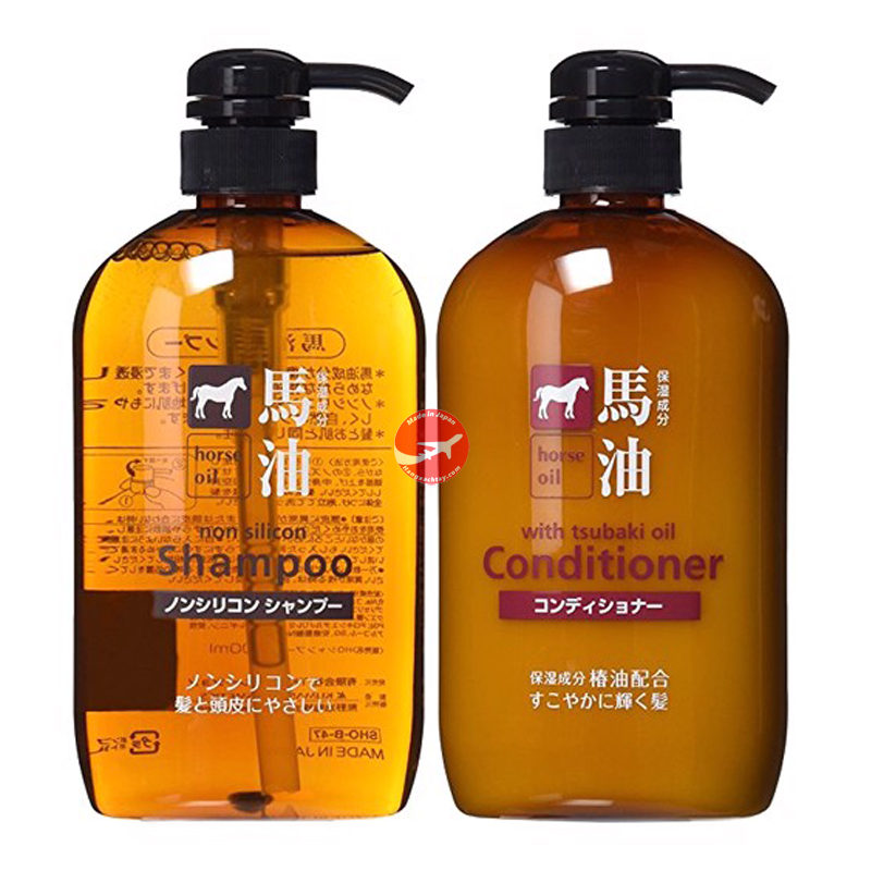 Bộ dầu gội xả mỡ ngựa Horse Oil 600ml Nhật Bản