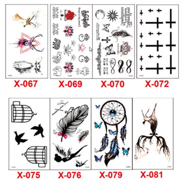 Hình xăm dán mini hóa trang Halloween Nhiều Mẫu anime, xăm 3D Hình Xăm Dán, Hình Xăm henna mini Tattoo Cao Cấp beochanchan