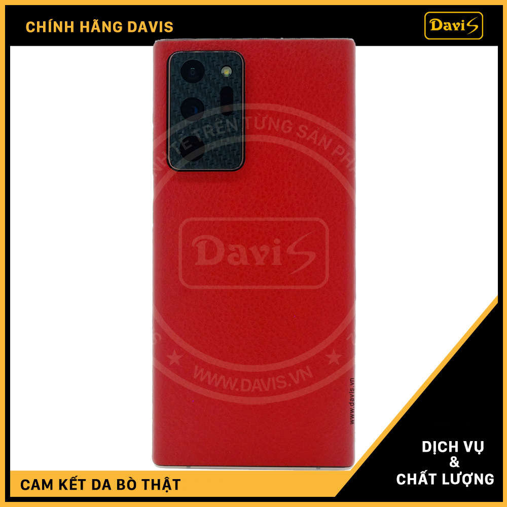 Dán da điện thoại Galaxy Note 20 Ultra làm từ da bò thật cao cấp - Chính hãng Davis.