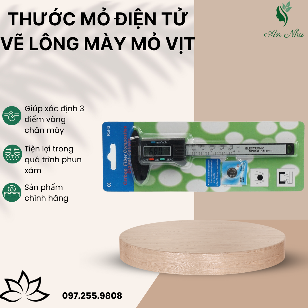 Thước điện tử đo lông mày chuẩn từng mm- phun xăm thẩm mỹ