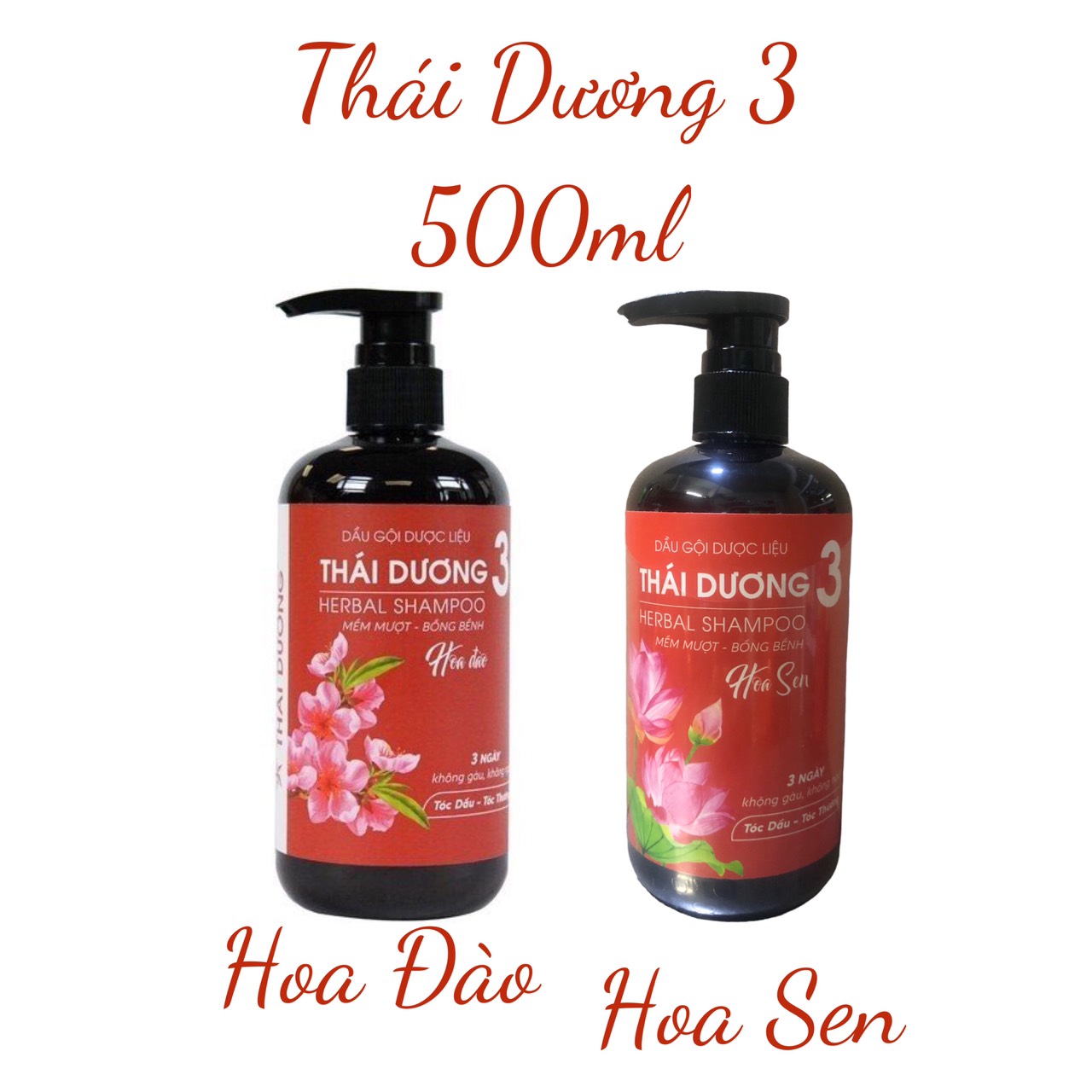 Dầu gội dược liệu Thái Dương 3 chai 500ml, chính hãng