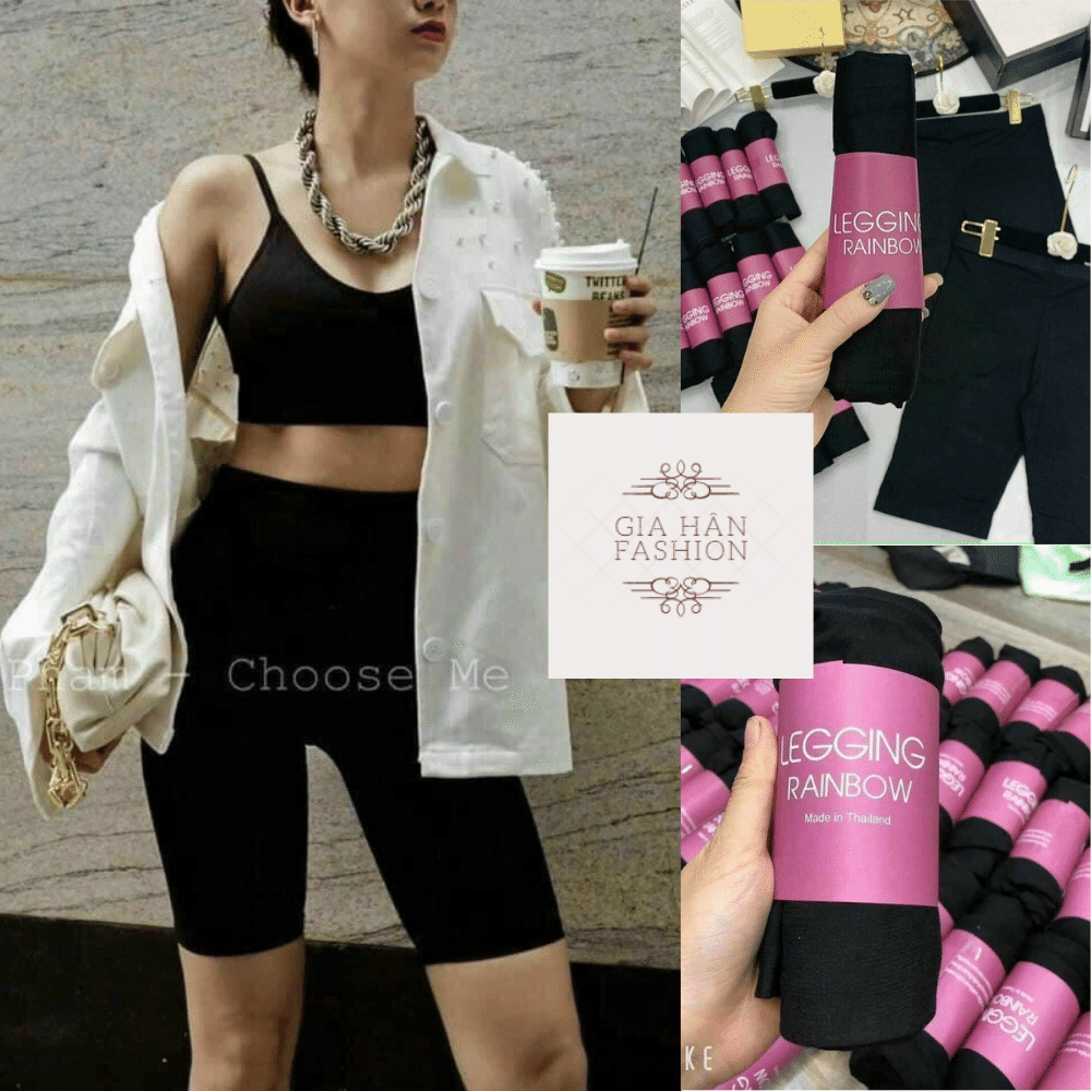 Mã 0371 quần legging nữ !!! quần legging đùi nữ rainbow phiên bản nâng mông - có bigsize 80kg