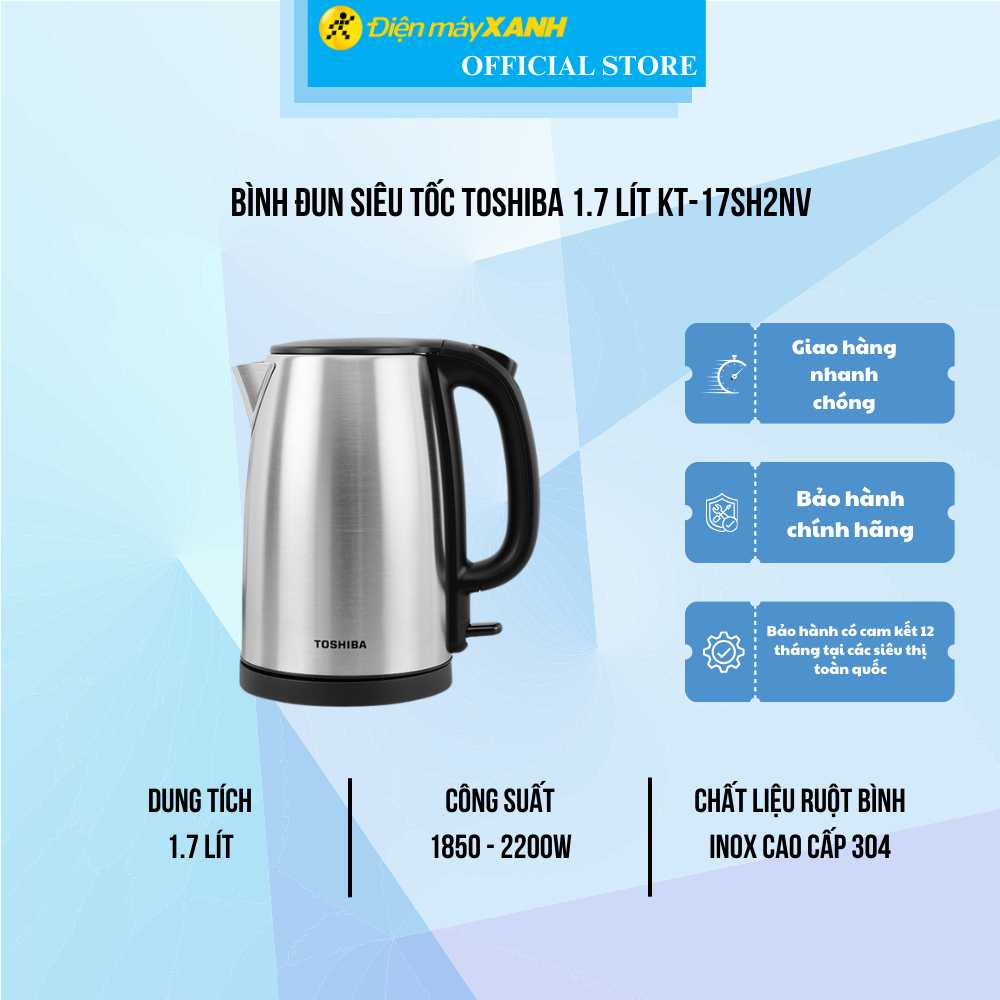Bình đun siêu tốc Toshiba 1.7 lít KT-17SH2NV