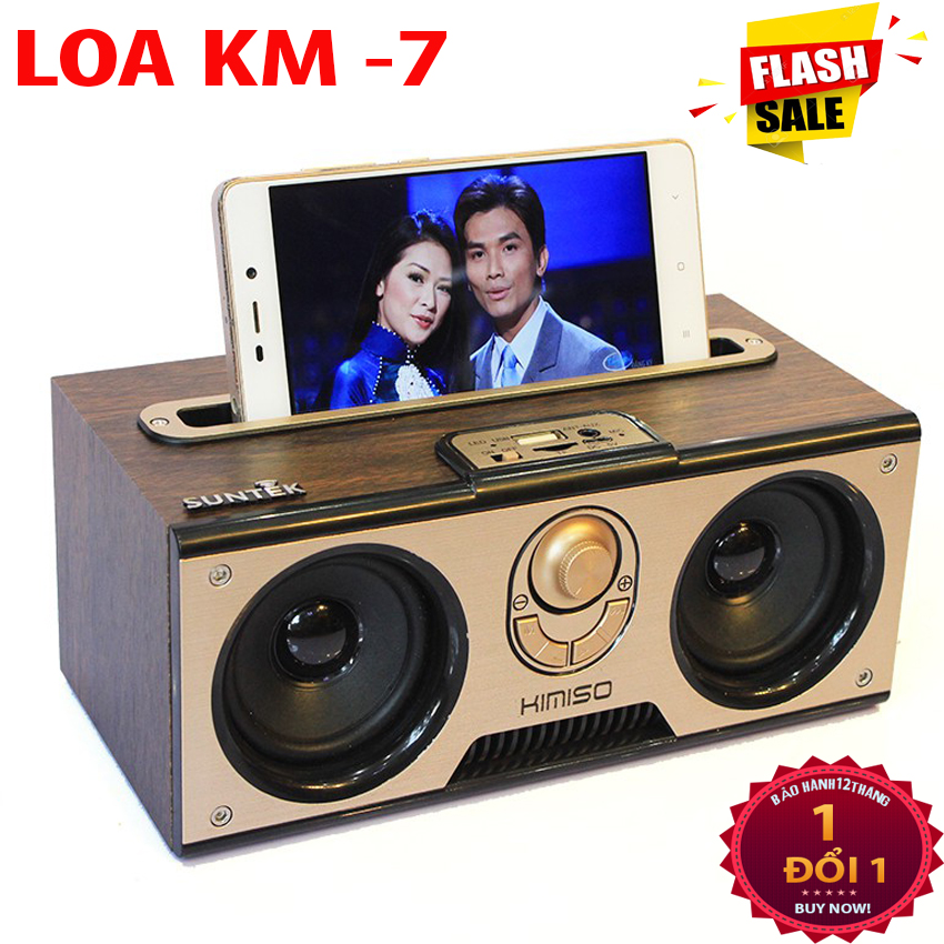 Loa Bluetooth Hát Karaoke Hàng Bãi Nhật KM-7- Nghe Nhạc Bluetooth Loa Trầm Hỗ trợ: Jack 3.5mm Thẻ nhớ USB AUX- Bảo Hành 12 Tháng