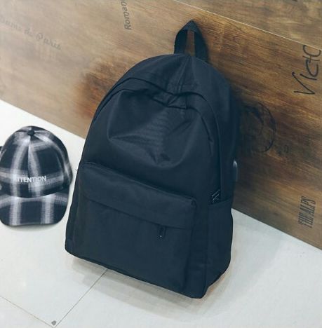 Balo Trơn Đen Nam Nữ học sinh, đi làm (không kèm gấu) size 38x30x10