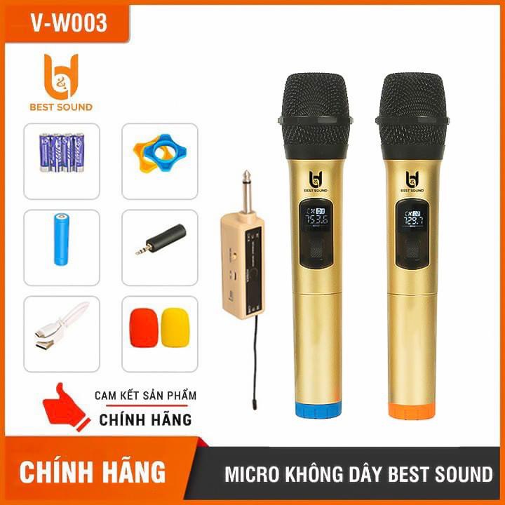 Micro karaoke không dây bd-w003 2 mic - hát cực hay