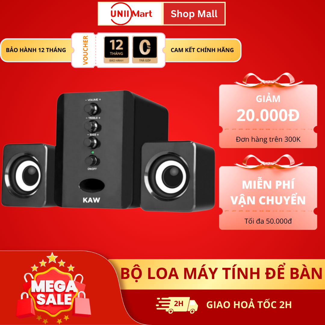 Loa Vi Tính Công Suất Lớn, Bộ Loa Máy Tính Mini USB SADA D202 Cao Cấp, Dàn Loa Vi Tính Nghe Nhạc, Âm Thanh Sống Động - Bảo hành 1 đổi 1