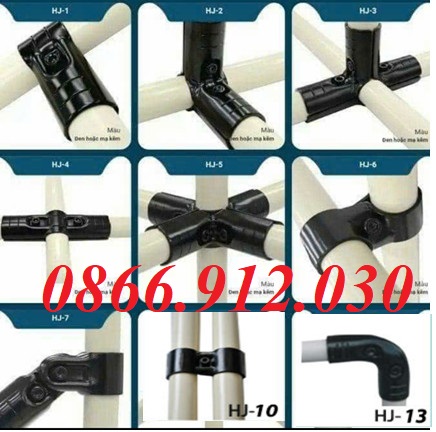 Khớp nối kim loại, ống nối kim loại, khớp nối hj1, hj2, hj3, hj4, hj5, hj6, hj7, hj10, hj13, hj14, hj45 dùng cho ống tròn phi 27, 28mm