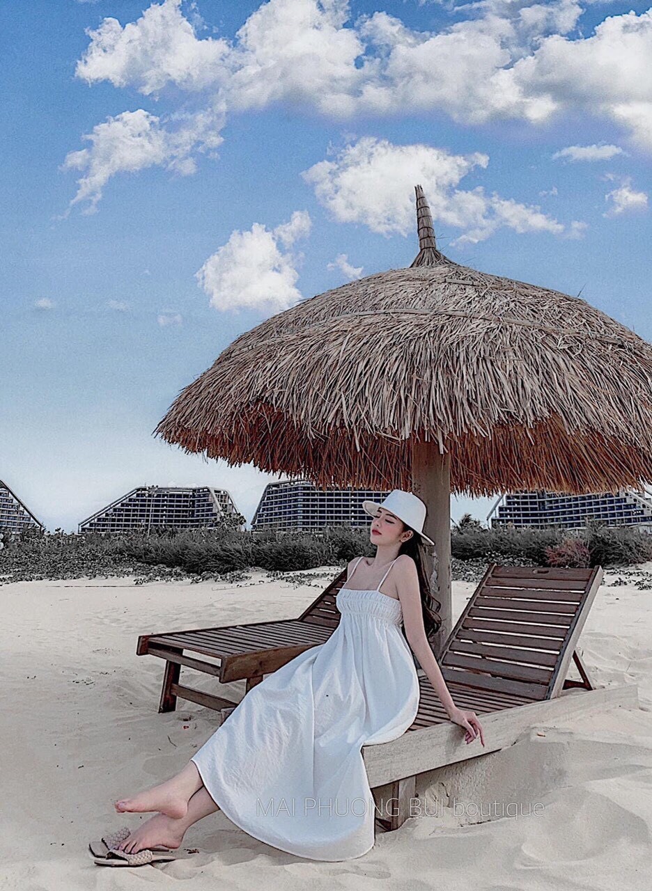 Đầm voan hai dây nhún hai đường ngực thời trang TTSA0356