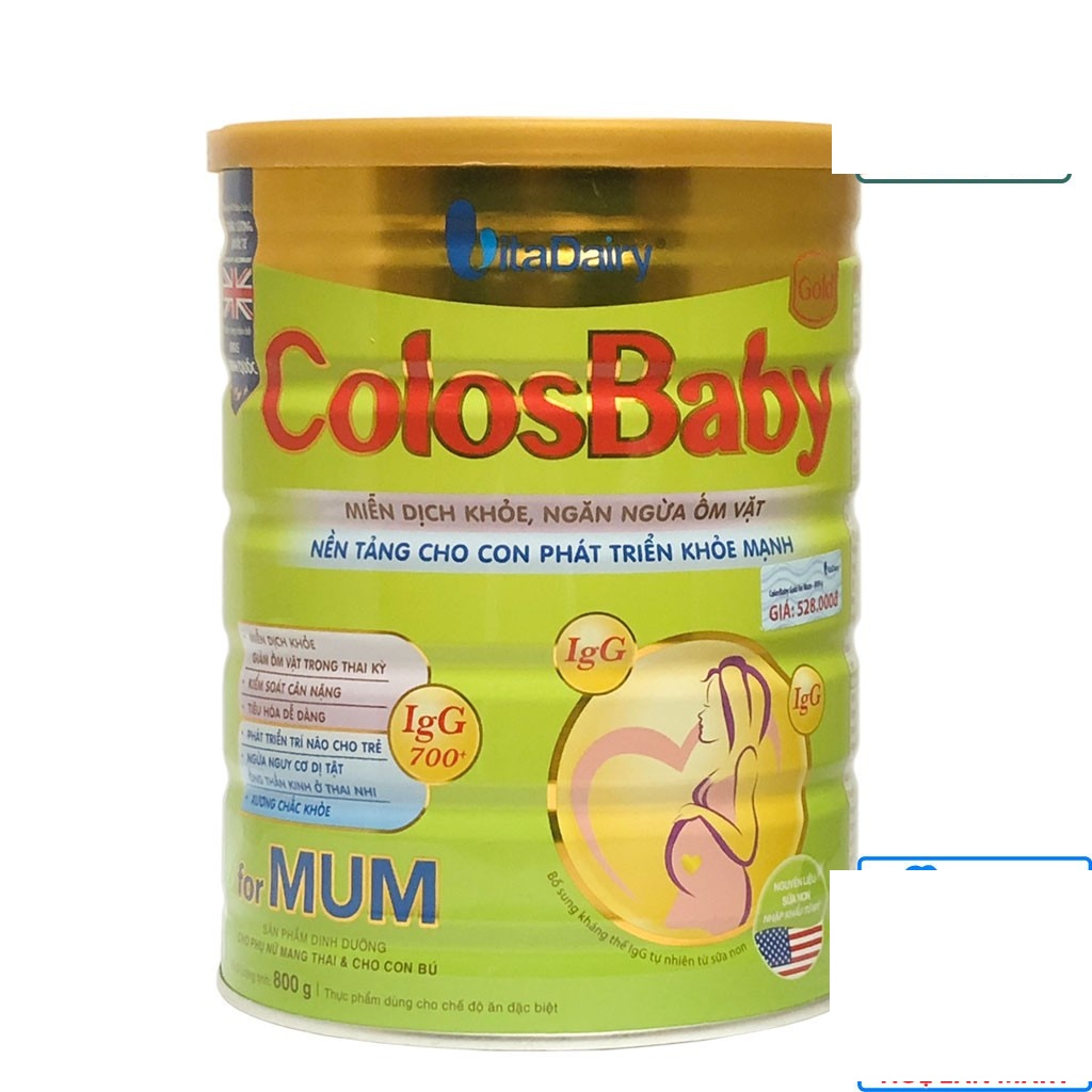 [CHÍNH HÃNG] Sữa Bột VitaDairy ColosBaby Gold for MUM Hộp 800g dành cho phụ nữ mang thai & cho con bú
