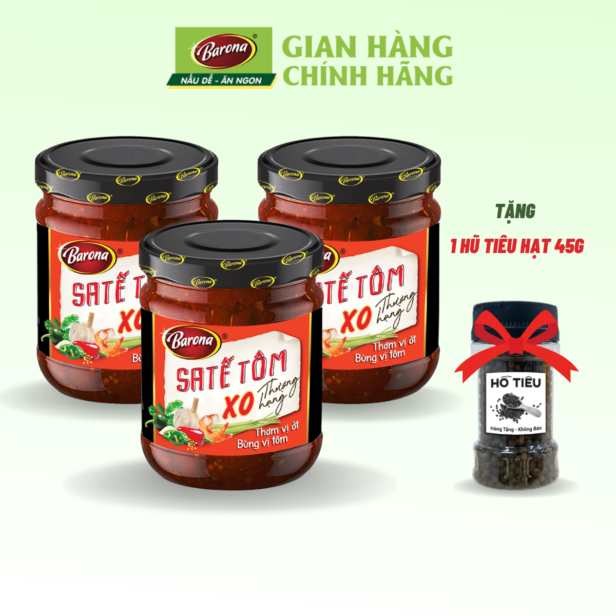 Combo 3 hũ sa tế tôm xo thượng hạng barona 100g