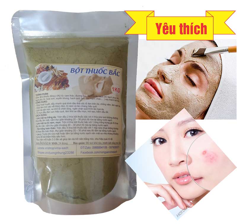 Mặt nạ Bột Thuốc Bắc - 1KG (Trị nám mụn, trắng da)