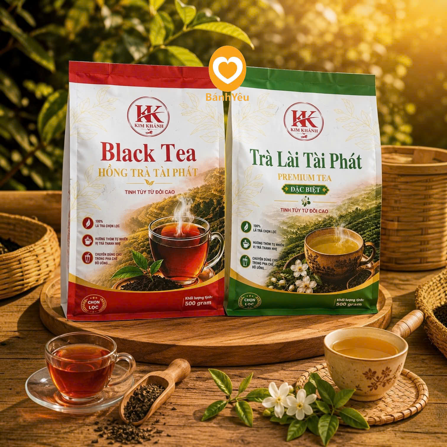 Hồng Trà / Trà Lài Tài Phát Kim Khánh /Cốt Trà Đậm Vị Pha Chế Gói 500g