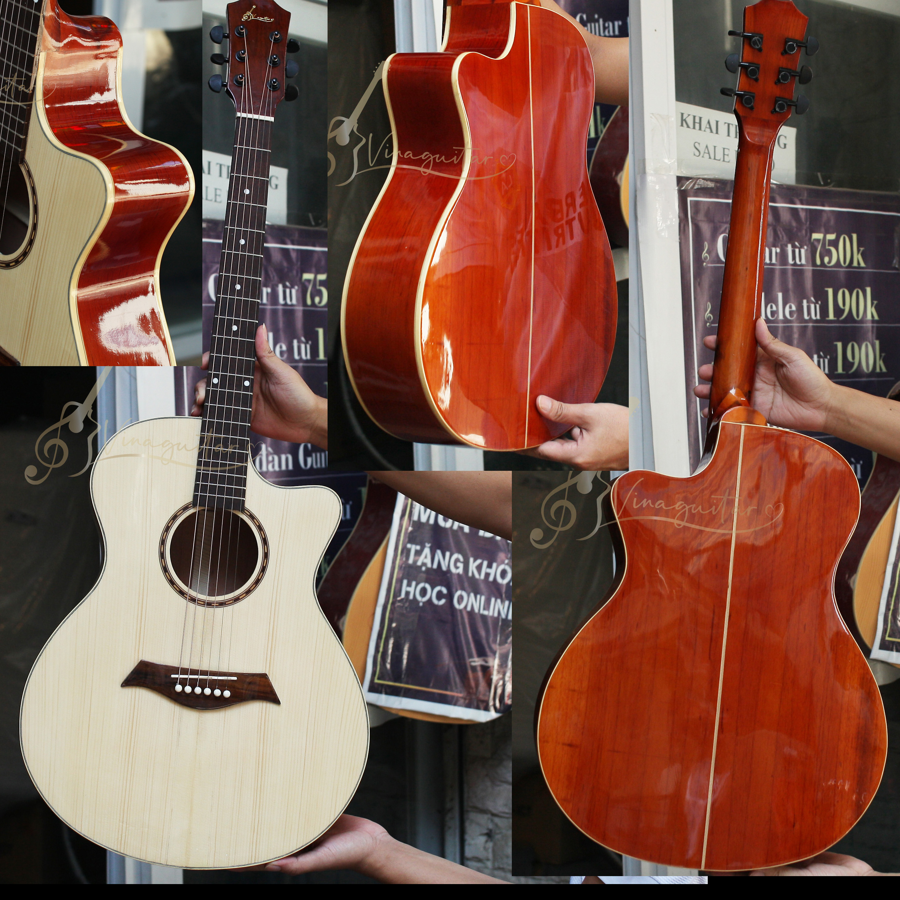 Đàn guitar acoustic VG-HD gỗ thịt - Vinaguitar Phân Phối Chính Hãng