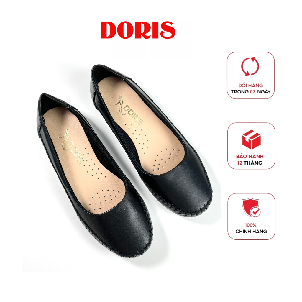 Giày búp bê đế bệt doris dr009, da bò thật siêu êm - có bảo hành