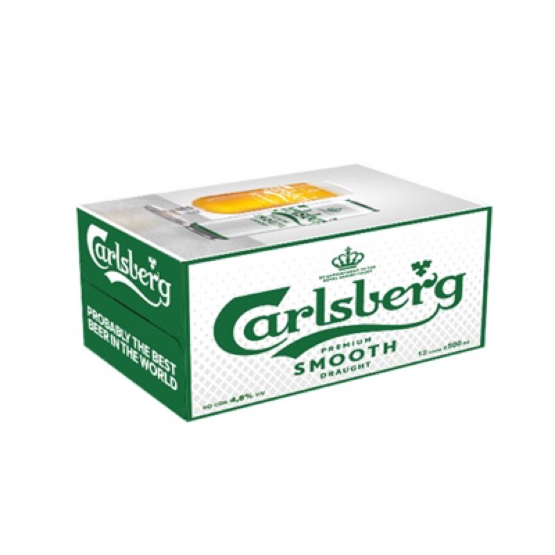 Bia Carlsberg Premium Smooth Draught lon - 1 thùng 12 lon 500ml