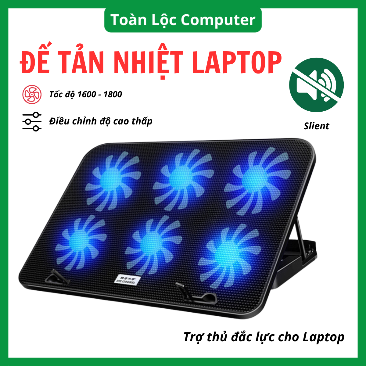 Đế tản nhiệt laptop,quạt tản nhiệt cho máy tính 14 inch đến 17 inch quạt mạnh êm có nhiều loại 2 quạt đến 6 quạt