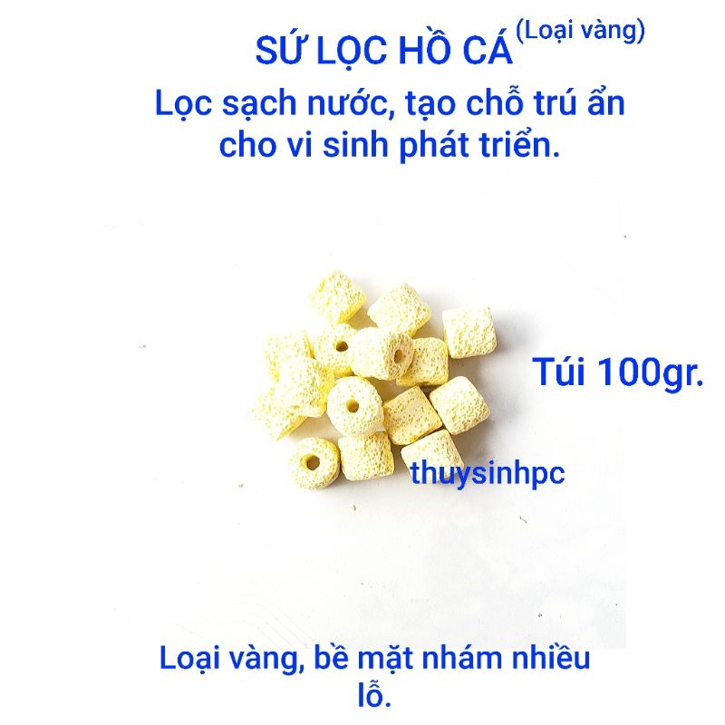 100gr sứ lọc nước hồ cá loại vàng