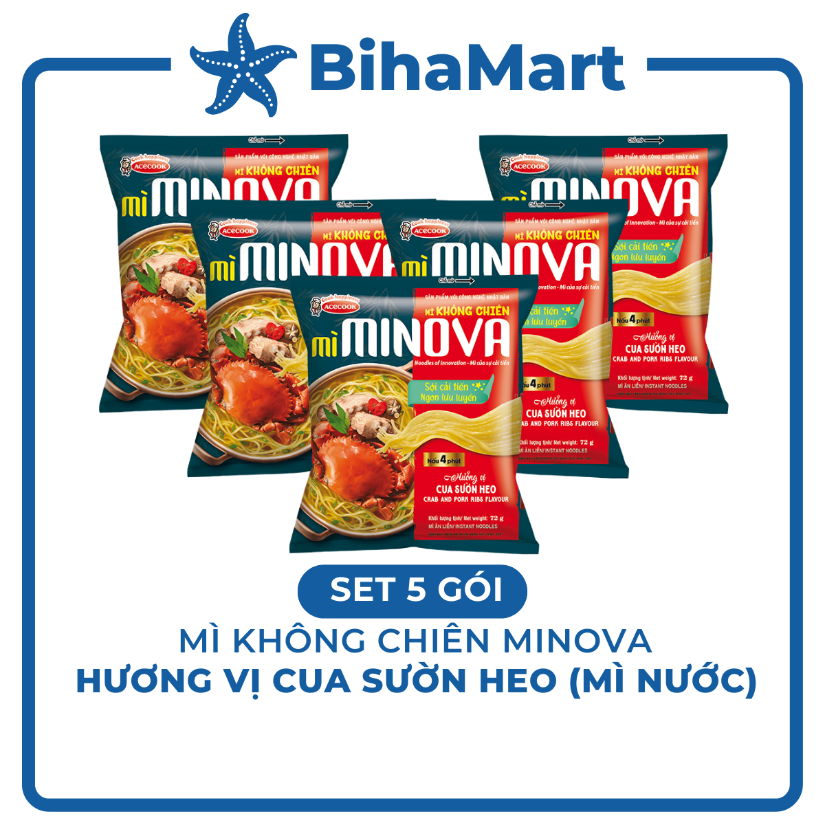 ACECOOK - MINOVA Mì không chiên hương vị cua sườn heo