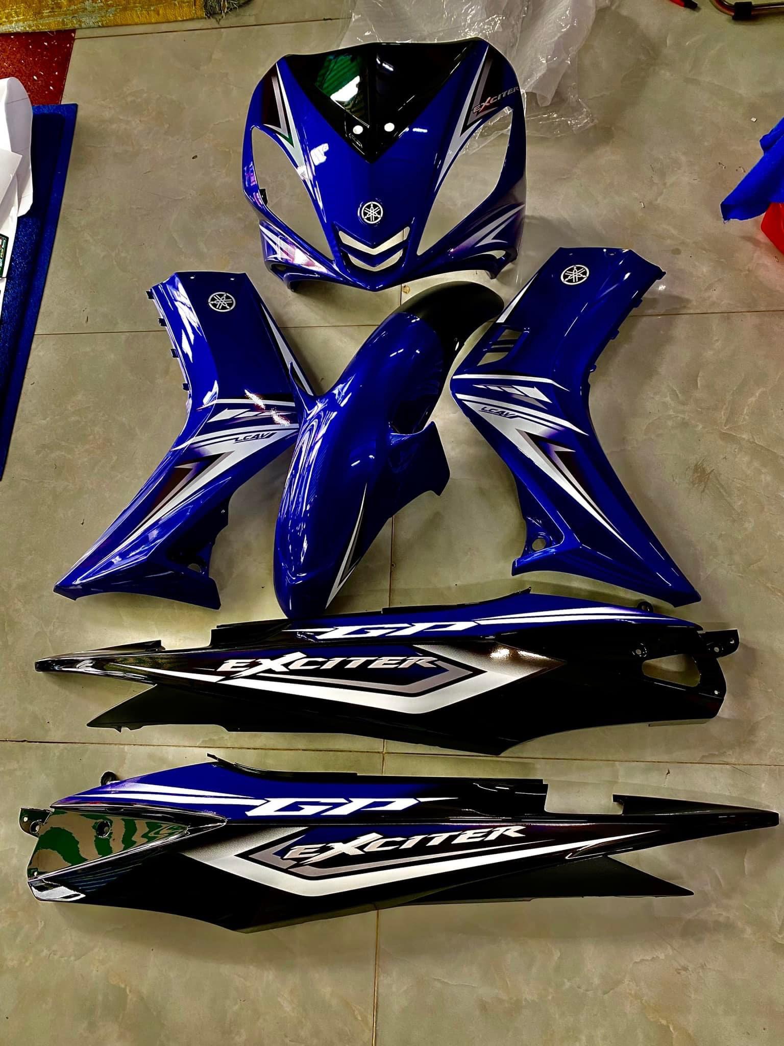 Dàn áo Exciter 2005-2010 Màu Xanh Yamaha chính hãng full áo +nhám