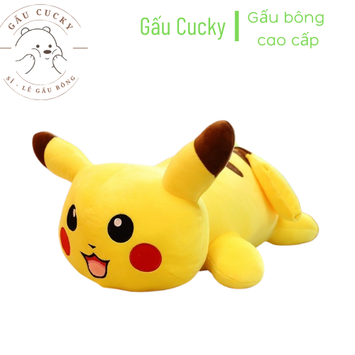 Gấu Bông Pikachu vàng nằm dễ thương size 40cm mềm mịn, an toàn