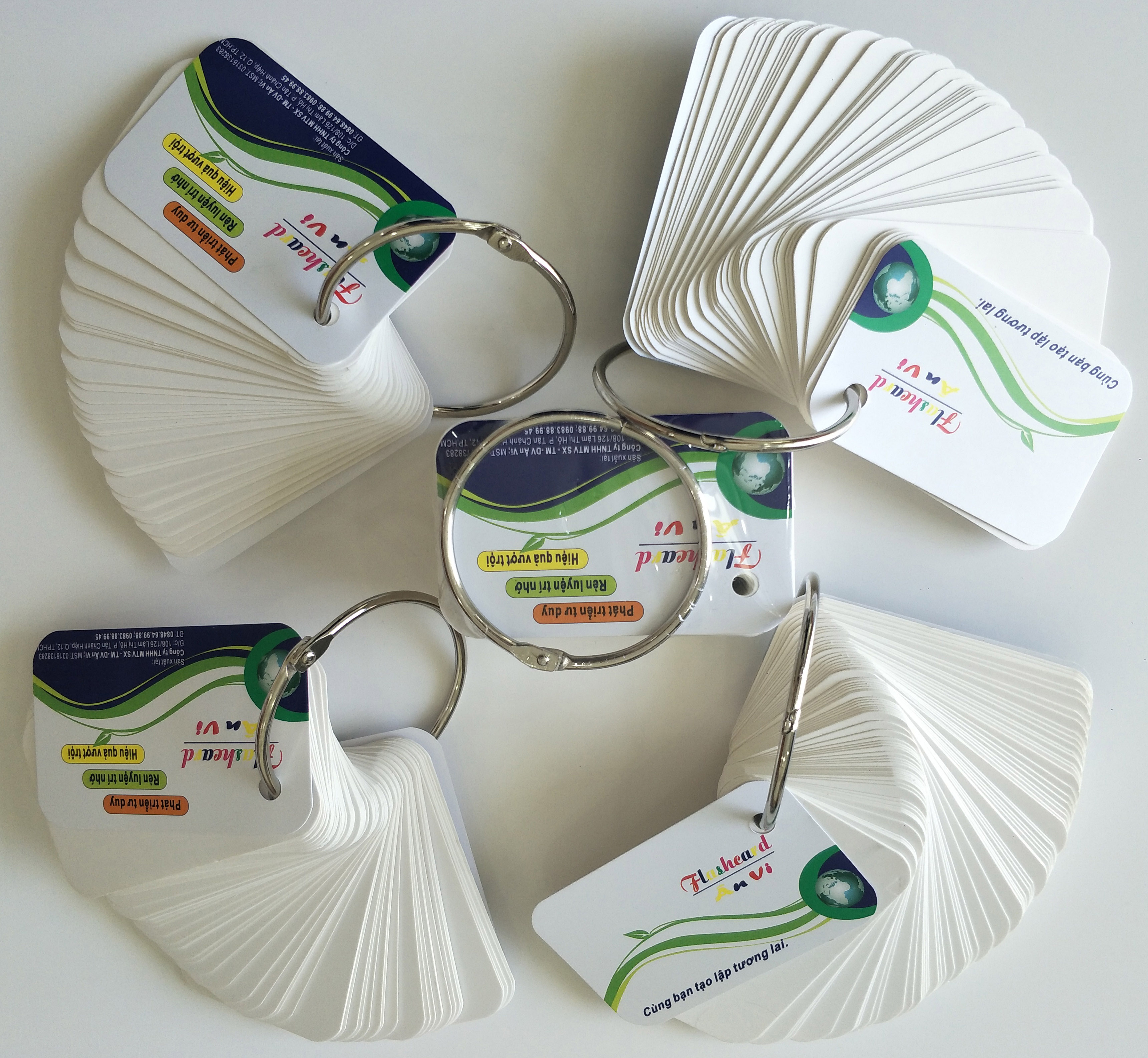 100 Thẻ học Flashcard 5 x 8cm bo tròn 4 góc.