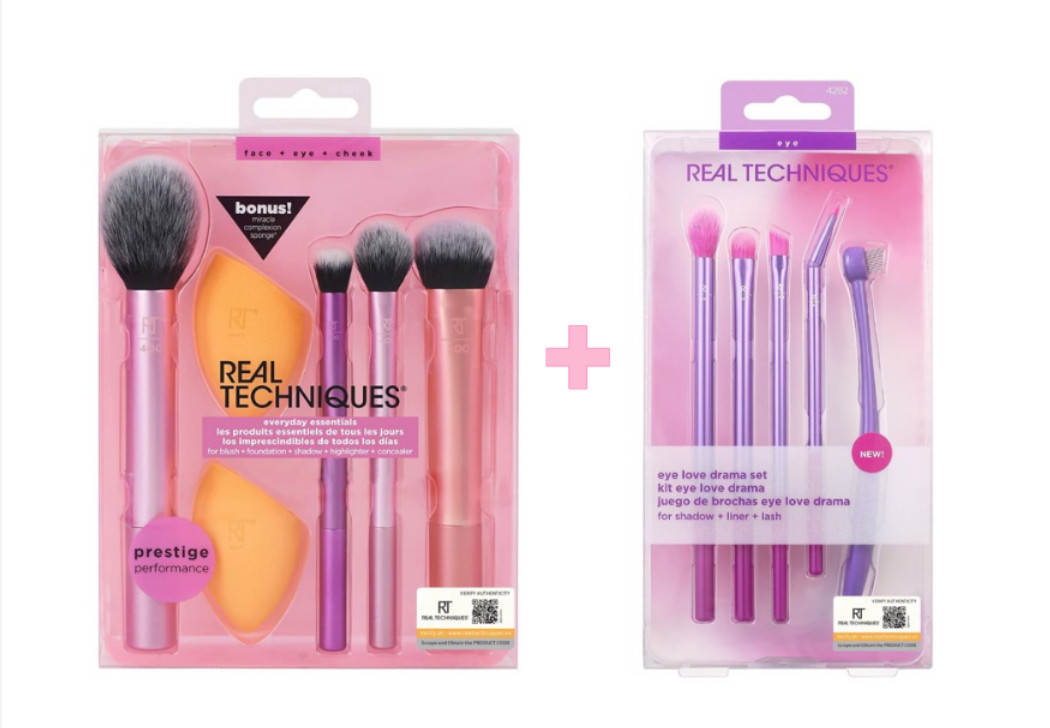 Bộ đôi hoàn hảo Real Techniques Everyday Essentials và Bộ cọ mắt Real Techniques kit eye love drama