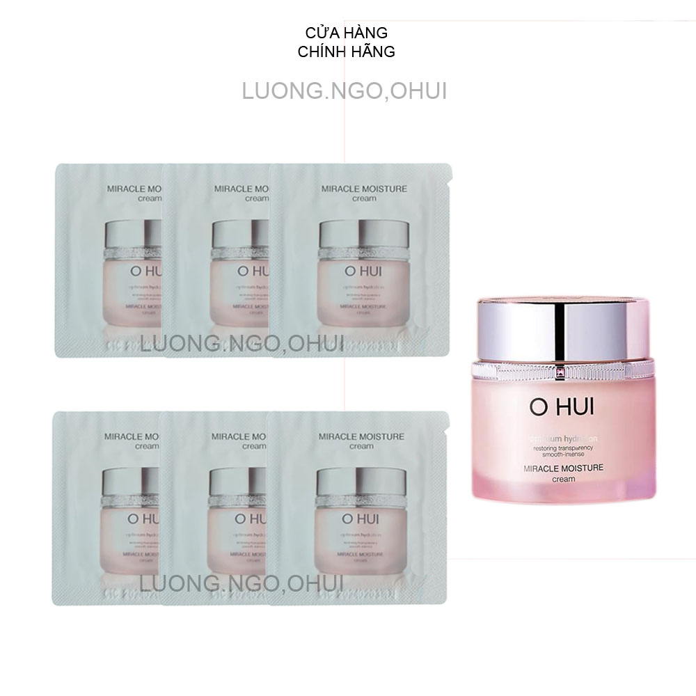 Combo 10 gói kem Ohui dưỡng ẩm chuyên sâu trắng hồng căng bóng và săn chắc - OHUI Miracle Moisture Cream 1ml