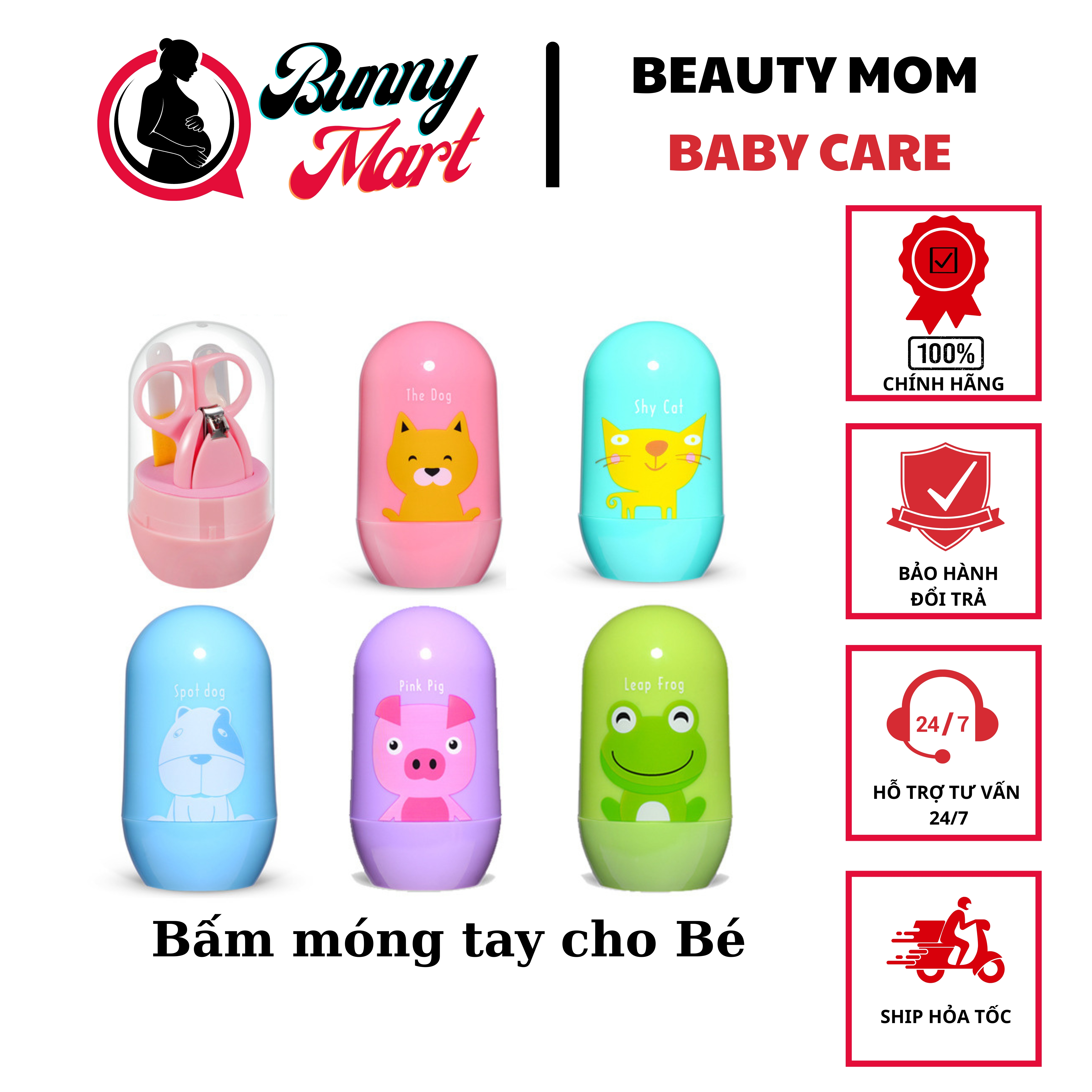 Bộ bấm móng tay hình quả trứng 4 chi tiết cho bé
