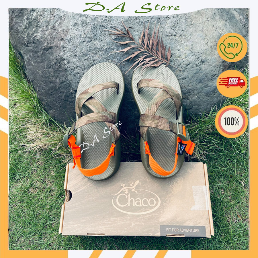 Giày dép sandal Chaco mẫu RẰN RI QUAI CAM đế QUẾ thơm xăng đan nam nữ, full size 38-43 - 3