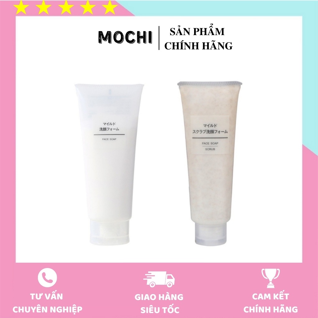 Sữa rửa mặt muji face soap srub 120g - nhật bản