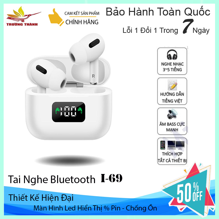 Tai Nghe Bluetooth i69 TWS 5.0 định vị đổi tên, Tai nghe không dây tai nghe bluetooth dành cho IOS và Android