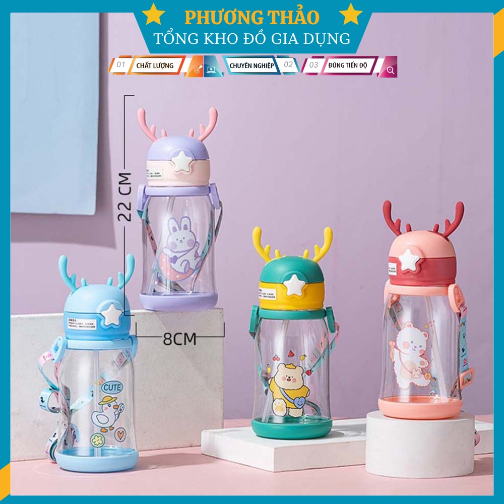 Bình nước cho bé sừng hươu kute 500ml