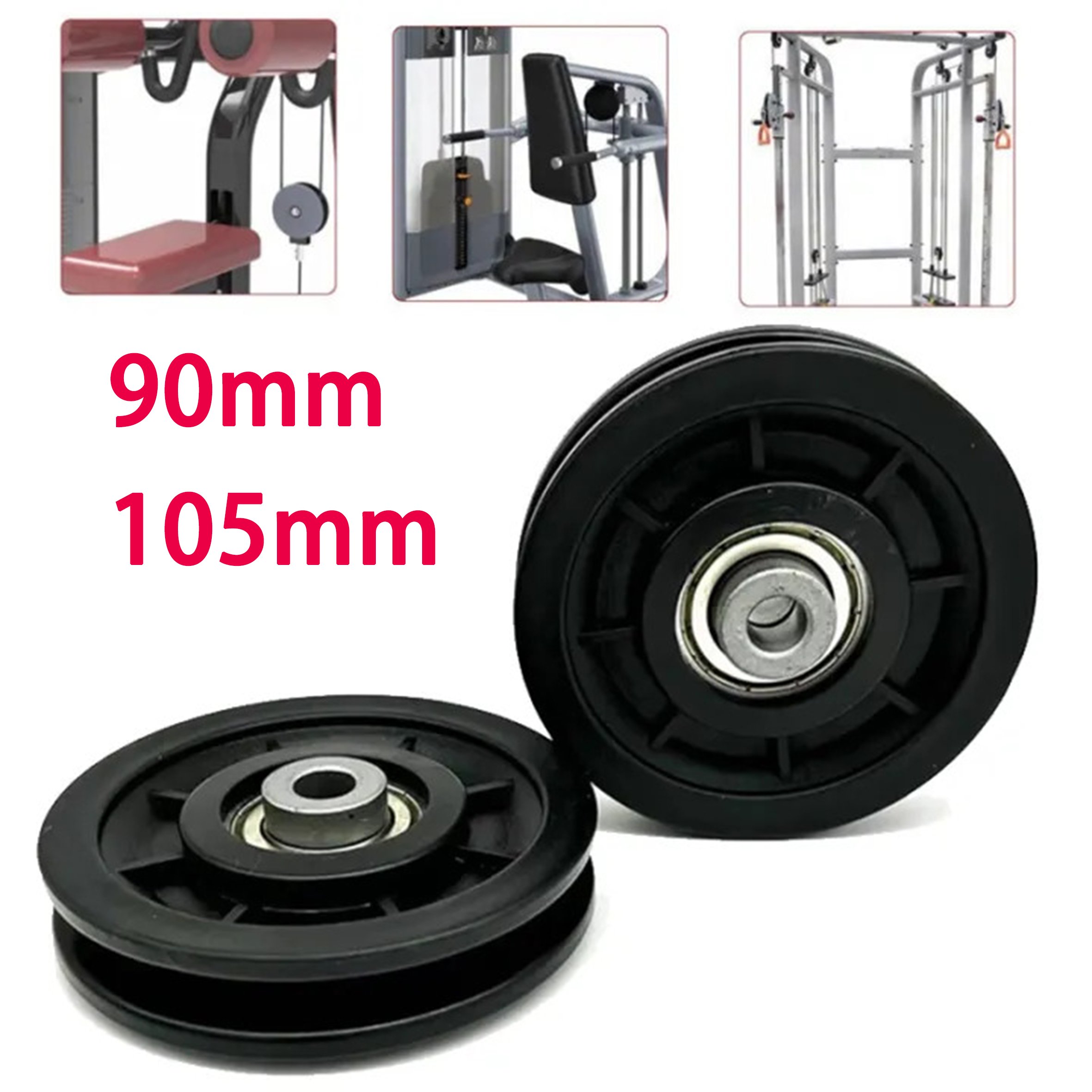 Ròng rọc tập gym, Bánh xe ròng rọc phụ kiện hỗ trợ tập gym chuyên dụng, 90mm/105mm chuyên dụng - Vòng Bi Cao Cấp