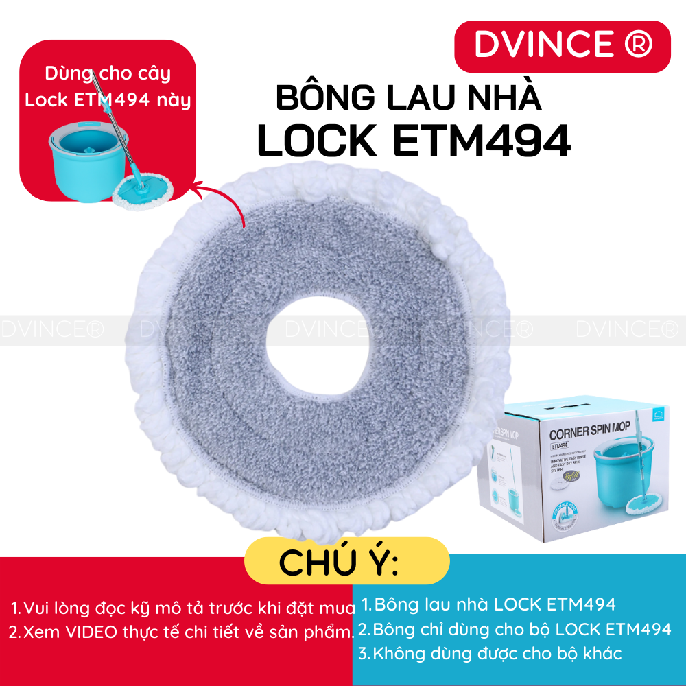 [HCM] Bông Lau Nhà LOCK ETM494 (Corner Spin Mop ETM494) - 01 Bông