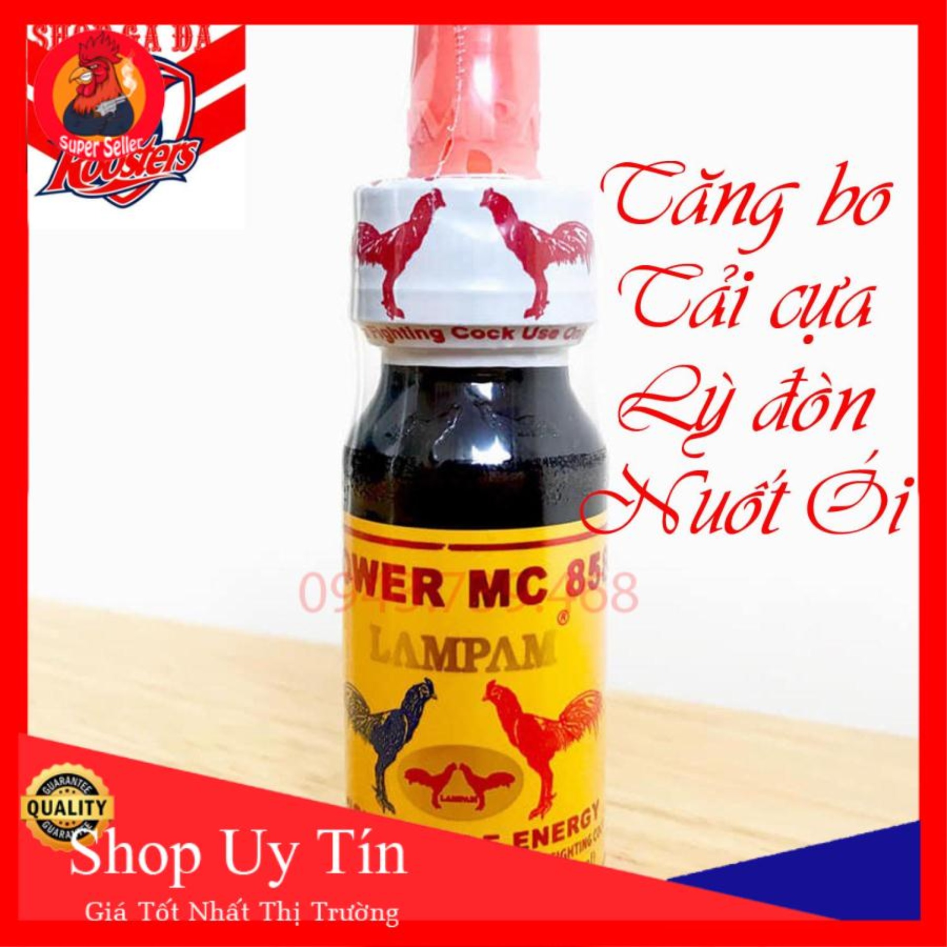 Nhỏ đá mc 858 lọ 25ml-dùng cho gà đá tăng bo-tải cựa-lỳ đòn-nuốt ói