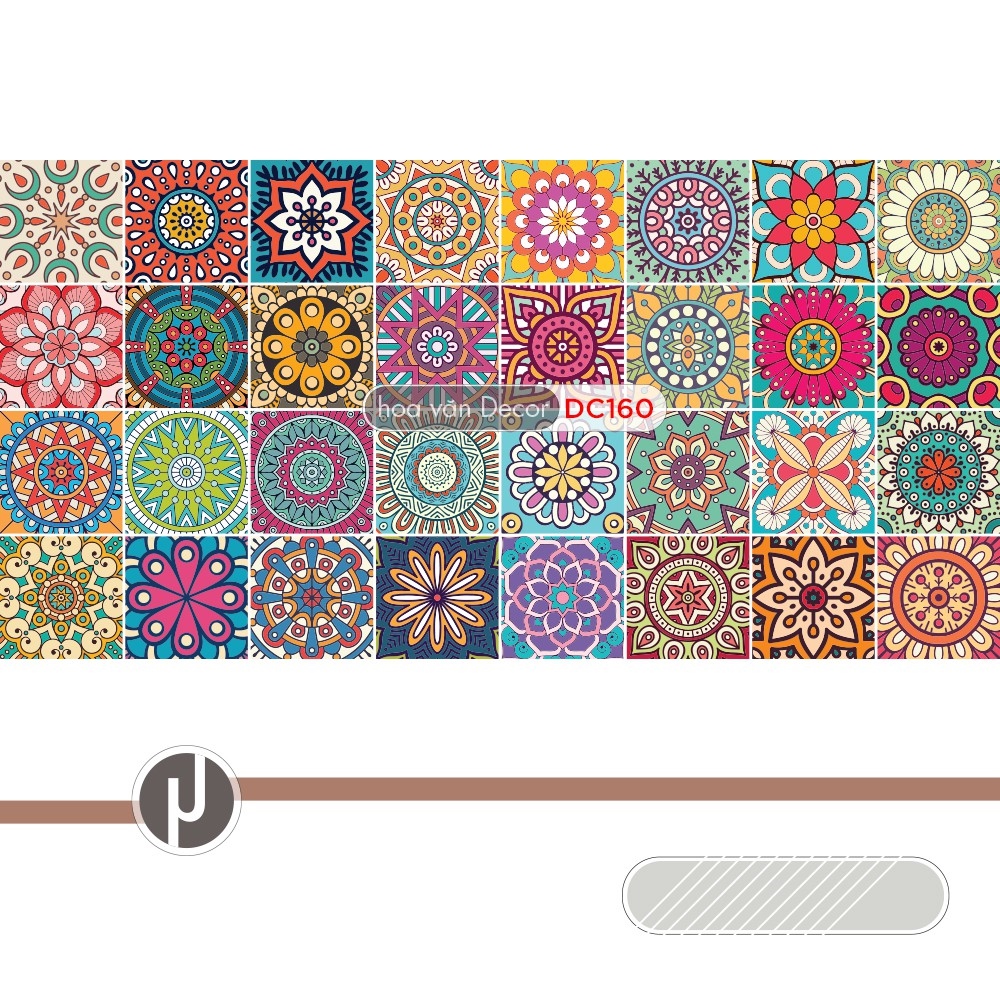 ▪❈  Sét 32 ô Decal gạch bông dán bếp dán tường color Green - KT 60x120cm Mua 3 set tặng 1 set