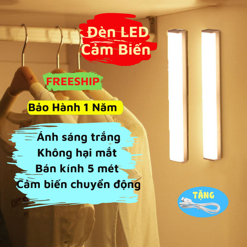 Đèn Ngủ Cảm Ứng Đèn Led Dán Tường Cảm Biến Chuyển Động Thông Minh Gắn Tủ Quần Áo, Hành Lang, Phòng Ngủ SUN STORE