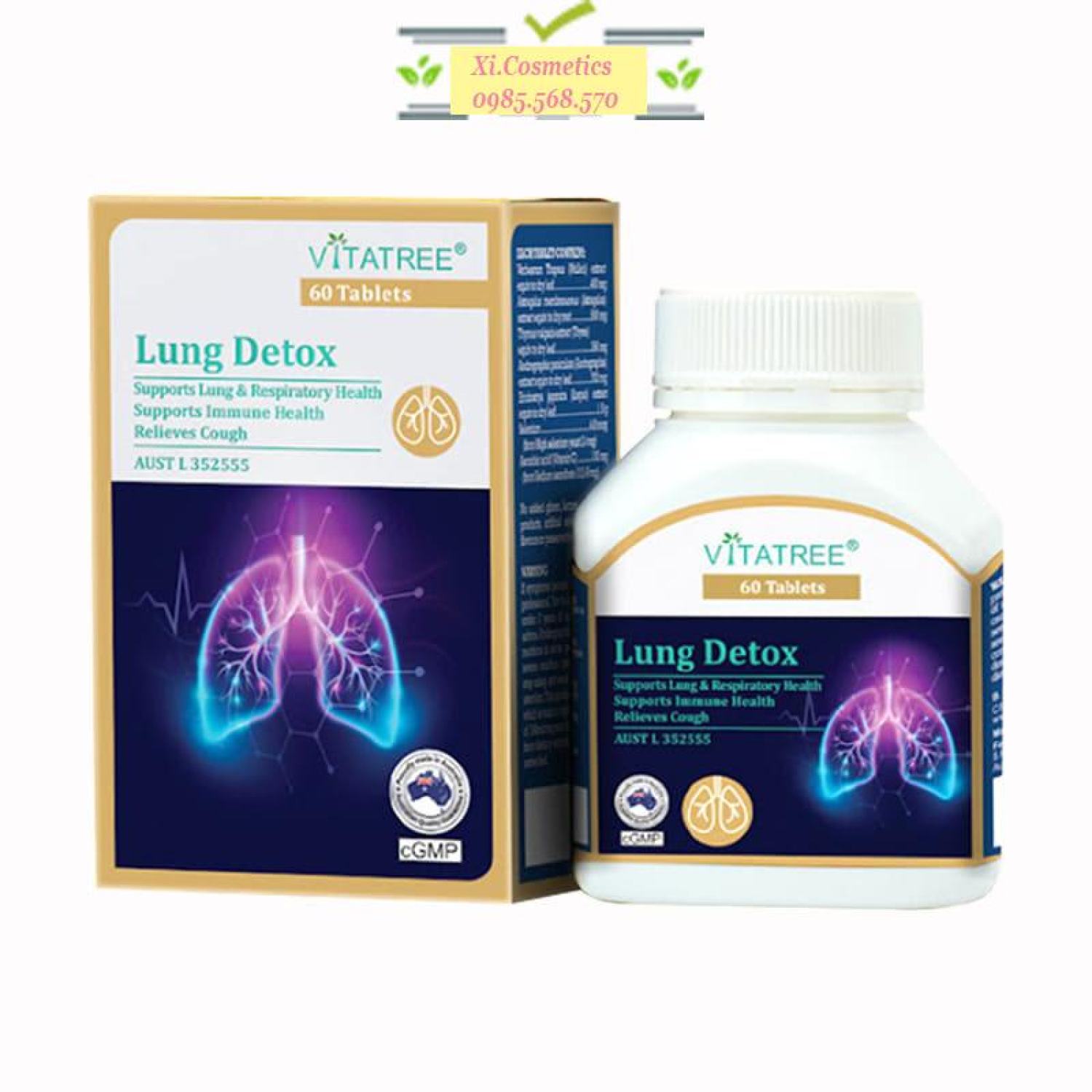 Viên thải độc phổi Lung Detox Vitatree 60 viên Úc