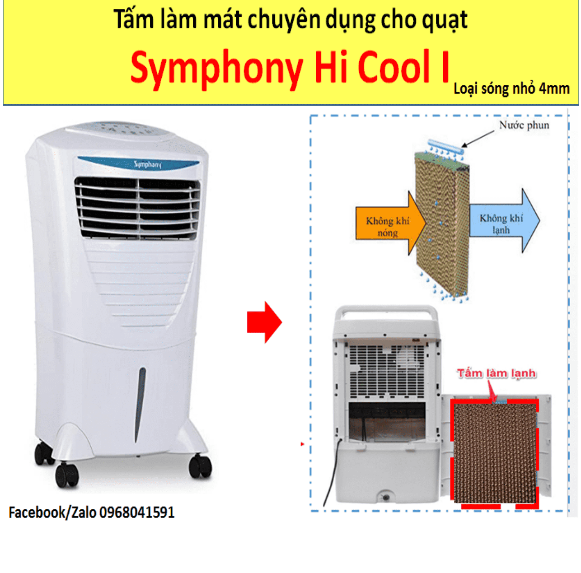 Tấm làm mát quạt hơi nước Symphony Hi Cool I (Loại tấm sóng nhỏ 4mm)