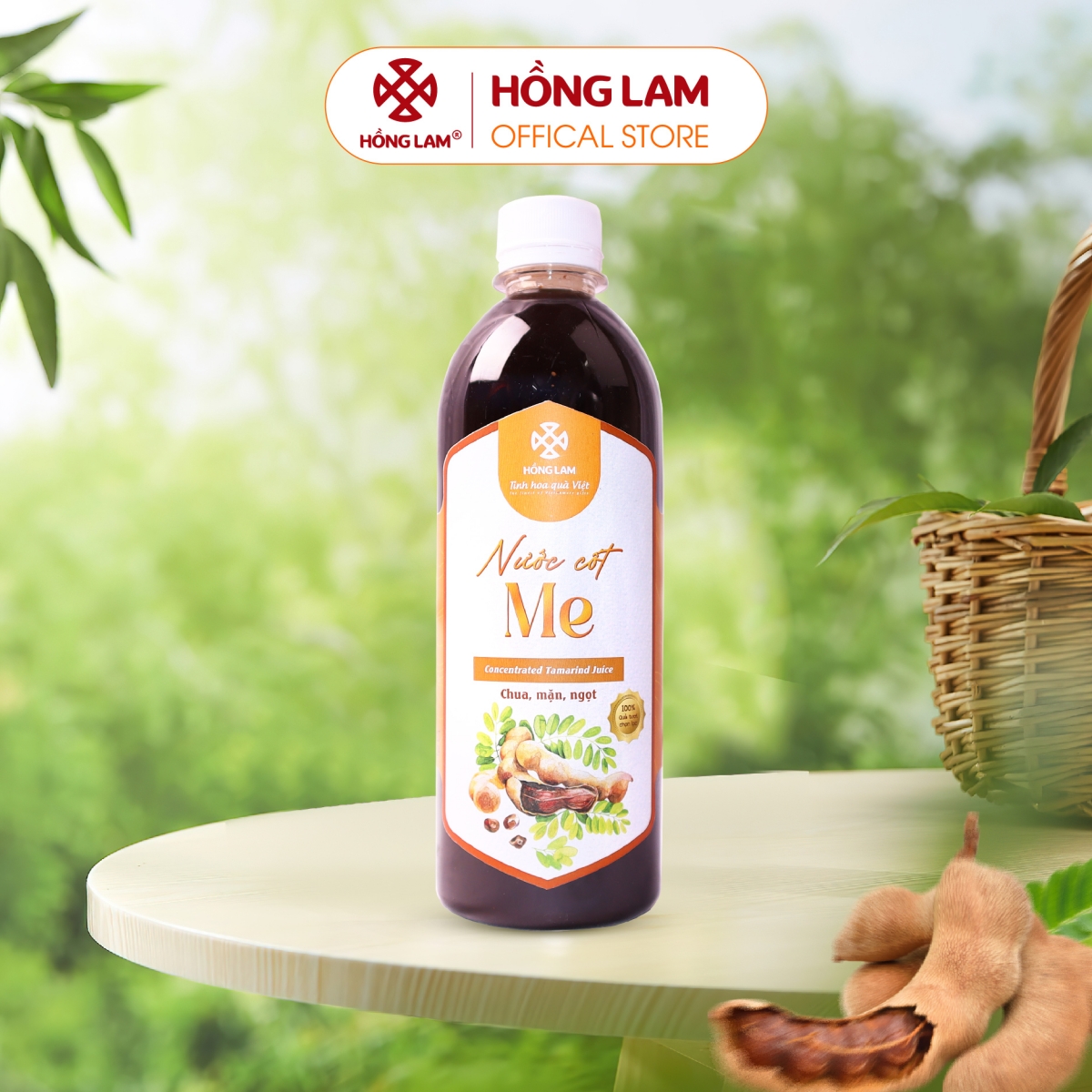 Nước cốt me tươi hồng lam 500ml - vị chua ngọt