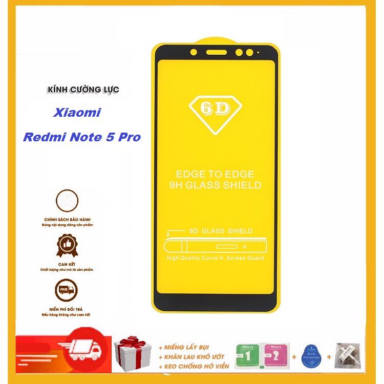 Kính cường lực 9D Full màn Xiaomi Redmi Note 5 Pro Không Chấm Li Ti
