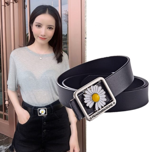 [HCM]Thắt lưng nữ dây nit bản hoa cúc siêu hot