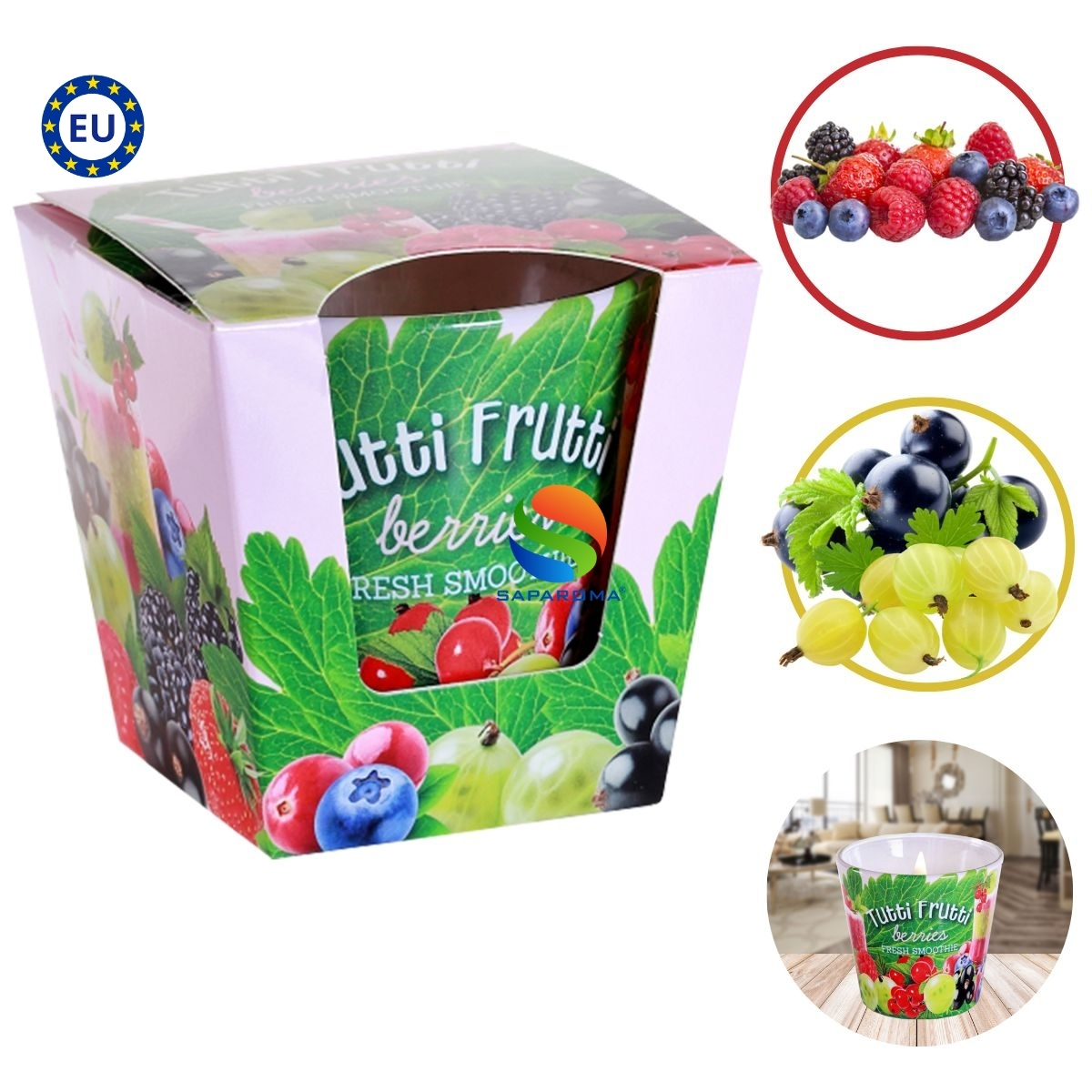 Nến thơm cao cấp thơm Bartek Candles 115g Tutti Frutti - trái cây rừng, hỗ trợ khử mùi (giao mẫu ngẫu nhiên)